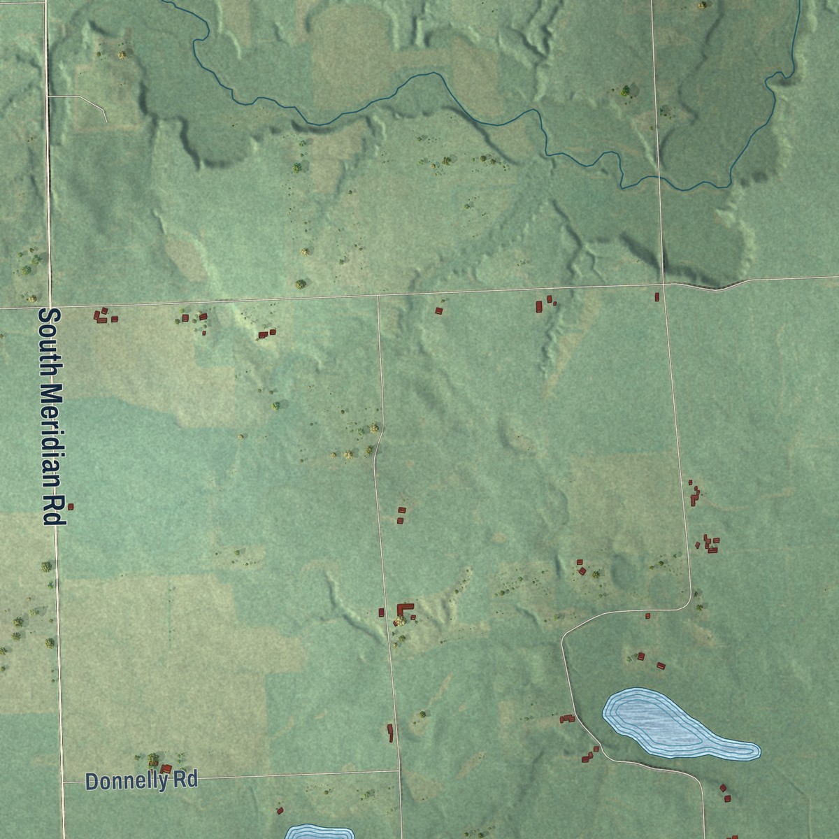 Second close-up of the map of Medina, Michigan print showing more streets and buildings