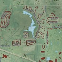 Second close-up of the map of Medina, Minnesota print showing more streets and buildings