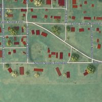 Second close-up of the map of Medina, North Dakota print showing more streets and buildings