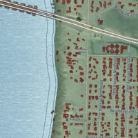 Second close-up of the map of Medina, Washington print showing more streets and buildings