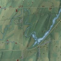 Second close-up of the map of Medina, Wisconsin print showing more streets and buildings