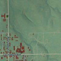 Second close-up of the map of Meeker, Oklahoma print showing more streets and buildings