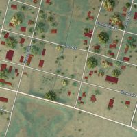 Second close-up of the map of Megargel, Texas print showing more streets and buildings
