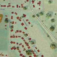 Second close-up of the map of Melba, Idaho print showing more streets and buildings