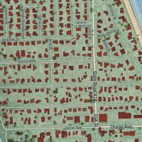 Second close-up of the map of Melbourne Beach, Florida print showing more streets and buildings