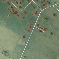 Second close-up of the map of Melfa, Virginia print showing more streets and buildings