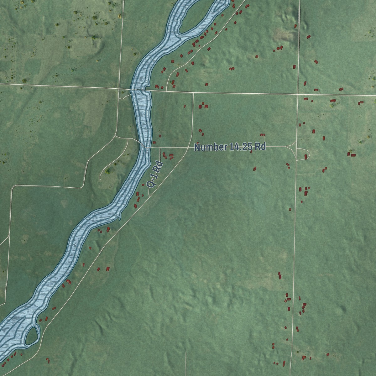 Second close-up of the map of Mellen, Michigan print showing more streets and buildings