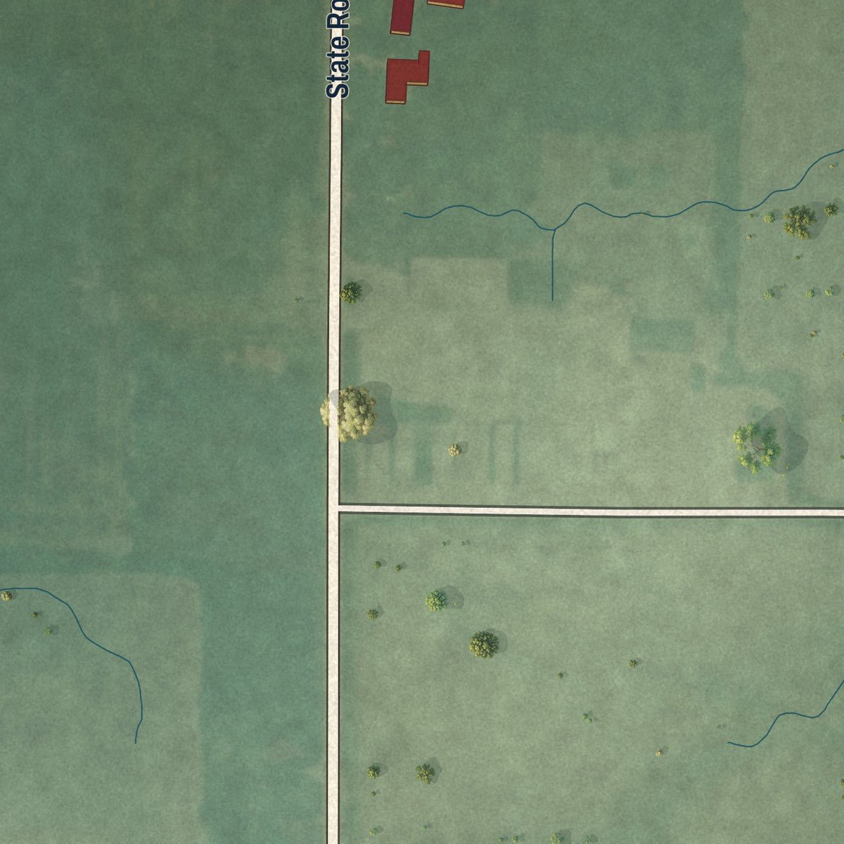 Second close-up of the map of Mellott, Indiana print showing more streets and buildings