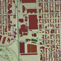 Second close-up of the map of Melrose Park, Illinois print showing more streets and buildings