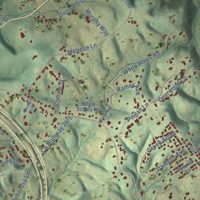Second close-up of the map of Melrose, West Virginia print showing more streets and buildings