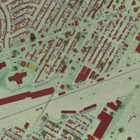 Second close-up of the map of Melvindale, Michigan print showing more streets and buildings