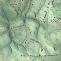 Second close-up of the map of Menallen, Fayette County, Pennsylvania print showing more streets and buildings