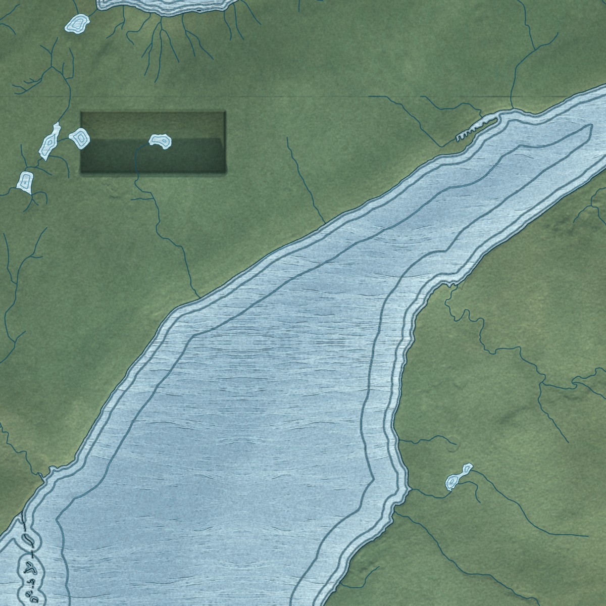 Second close-up of the map of Mendeltna, Alaska print showing more streets and buildings