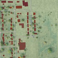 Second close-up of the map of Menno, South Dakota print showing more streets and buildings