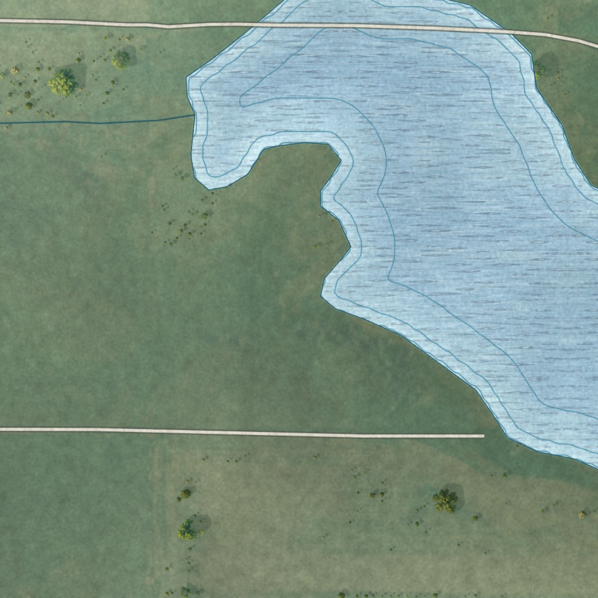 Second close-up of the map of Menoken, North Dakota print showing more streets and buildings