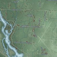 Second close-up of the map of Menominee, Menominee County, Michigan print showing more streets and buildings