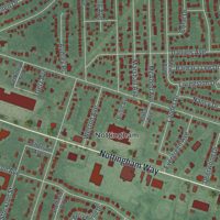 Second close-up of the map of Mercerville, New Jersey print showing more streets and buildings