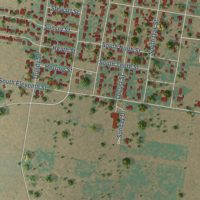 Second close-up of the map of Merkel, Texas print showing more streets and buildings