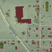 Second close-up of the map of Merna, Nebraska print showing more streets and buildings