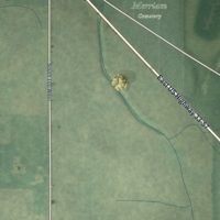 Second close-up of the map of Merriam, Indiana print showing more streets and buildings