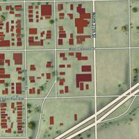 Second close-up of the map of Merrill Park, Wisconsin print showing more streets and buildings