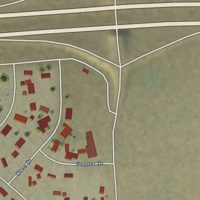 Second close-up of the map of Mesa Verde, California print showing more streets and buildings