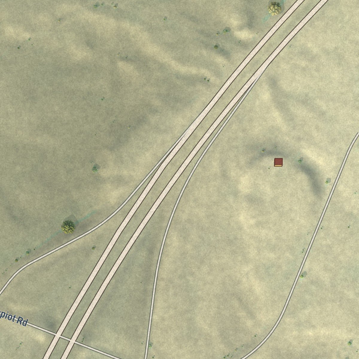 Second close-up of the map of Mesa, Washington print showing more streets and buildings