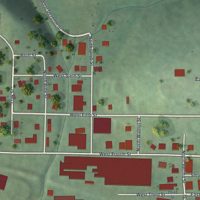 Second close-up of the map of Meta, Missouri print showing more streets and buildings
