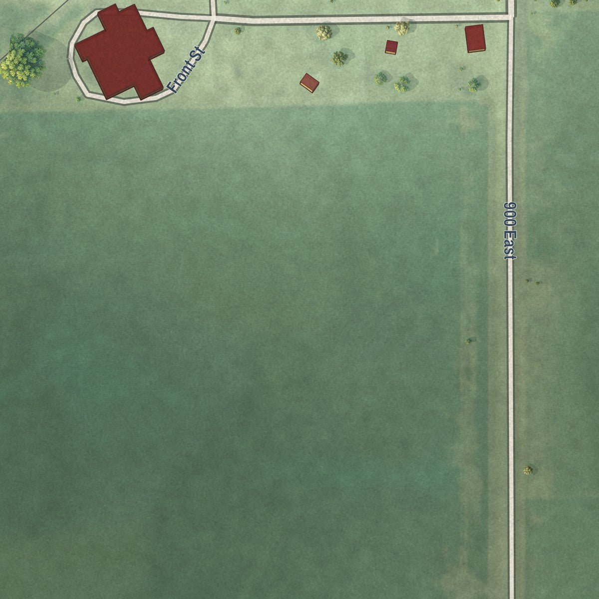Second close-up of the map of Metcalf, Illinois print showing more streets and buildings