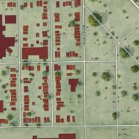 Second close-up of the map of Metcalfe Park, Wisconsin print showing more streets and buildings