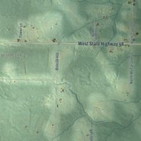 Second close-up of the map of Meteor, Wisconsin print showing more streets and buildings