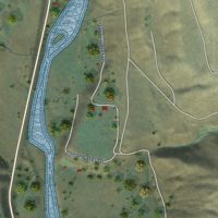Second close-up of the map of Methow, Washington print showing more streets and buildings