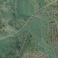 Second close-up of the map of Meyers, California print showing more streets and buildings