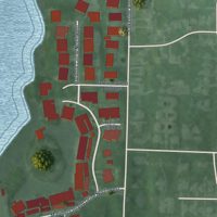 Second close-up of the map of Meyers Lake, Ohio print showing more streets and buildings
