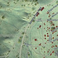 Second close-up of the map of Mi-Wuk Village, California print showing more streets and buildings