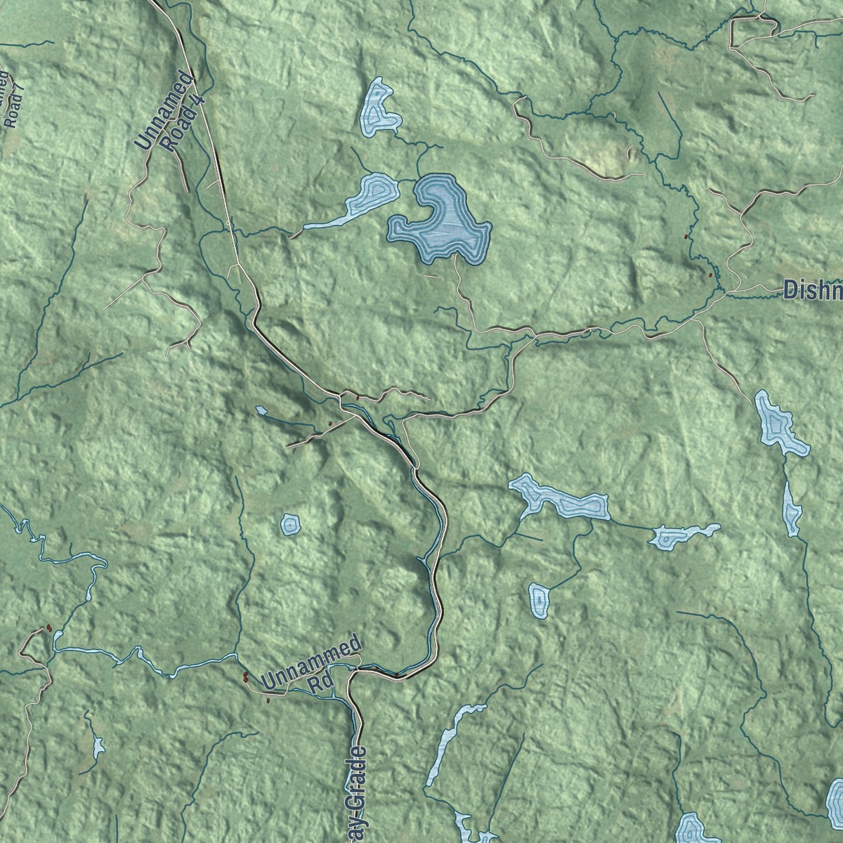 Second close-up of the map of Michigamme, Michigan print showing more streets and buildings