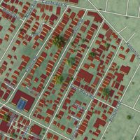 Second close-up of the map of Mid-Cambridge, Massachusetts print showing more streets and buildings