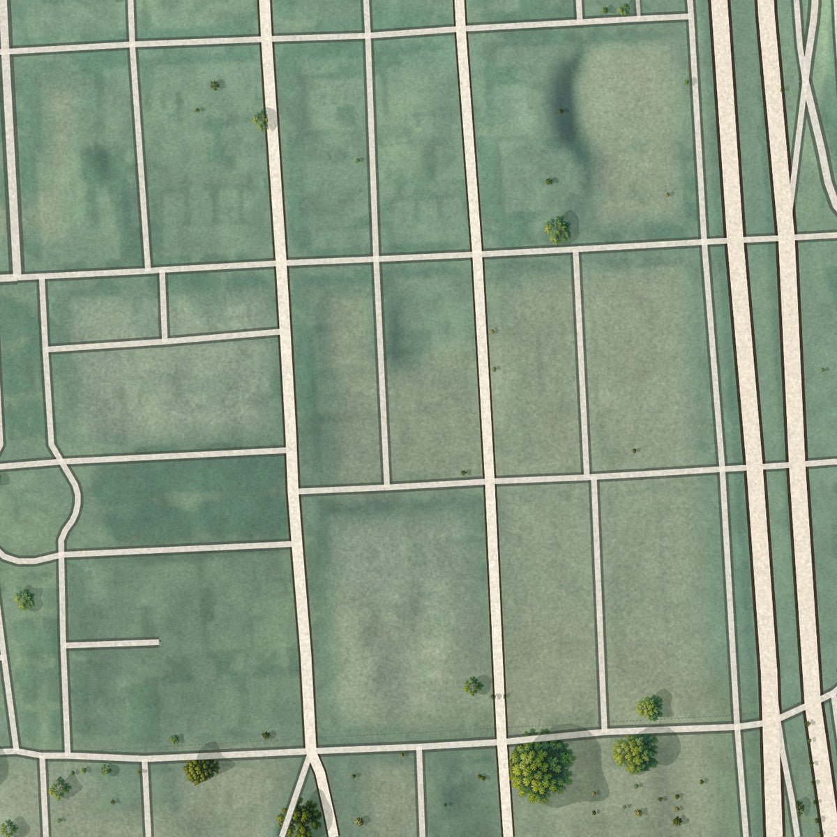 Second close-up of the map of Mid-Town Belvedere, Maryland print showing more streets and buildings