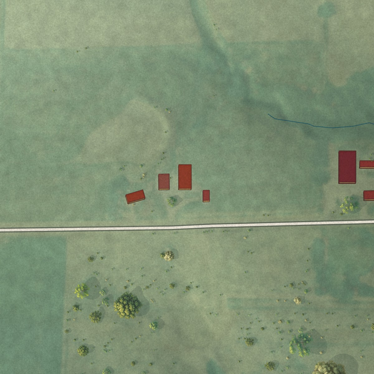 Second close-up of the map of Middle Grove, Missouri print showing more streets and buildings