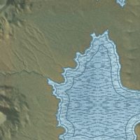 Second close-up of the map of Middle Mesa, New Mexico print showing more streets and buildings