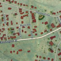Second close-up of the map of Middleburg, Virginia print showing more streets and buildings
