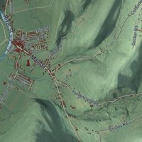 Second close-up of the map of Middleburgh, New York print showing more streets and buildings