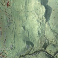 Second close-up of the map of Middlebury, Vermont print showing more streets and buildings