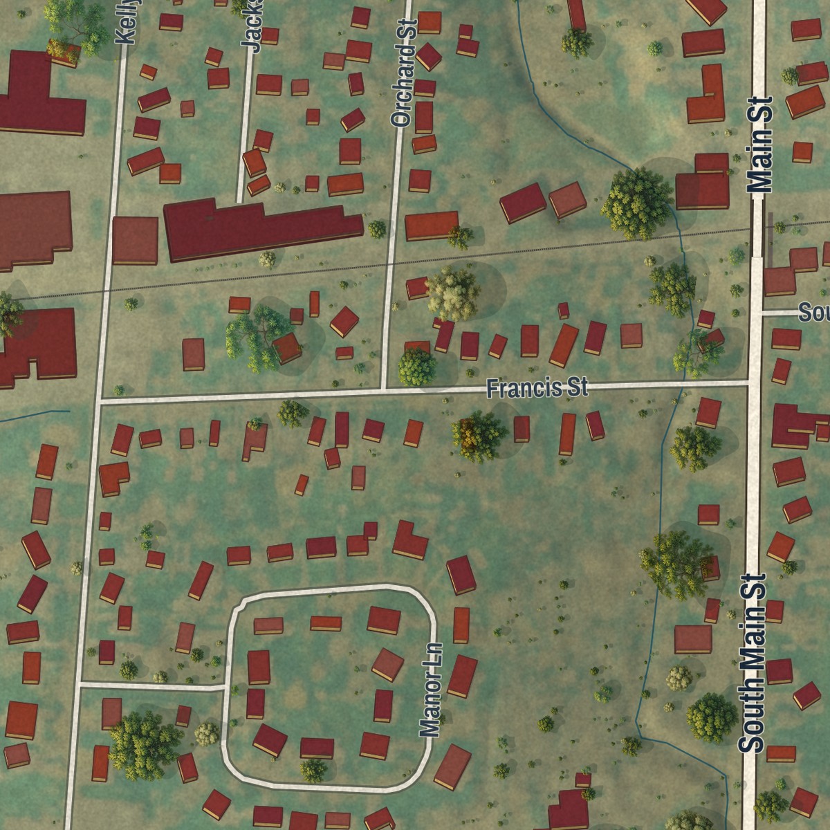 Second close-up of the map of Middleport, New York print showing more streets and buildings