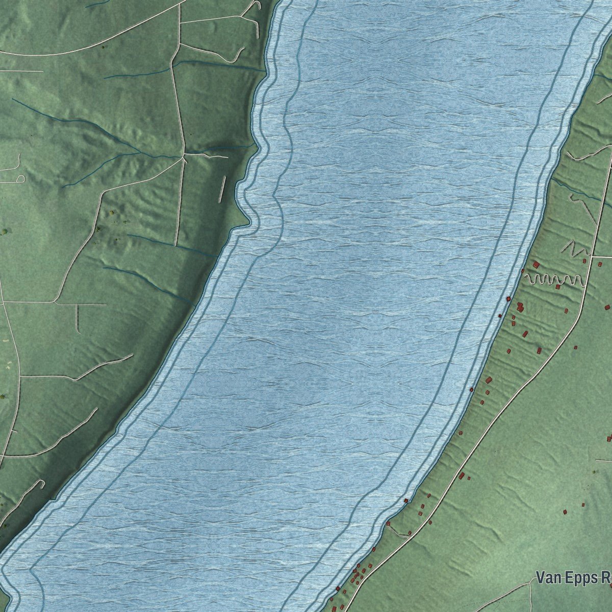 Second close-up of the map of Middlesex, New York print showing more streets and buildings
