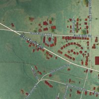 Second close-up of the map of Middlesex, North Carolina print showing more streets and buildings