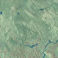 Close-up of the map of Middleton, Massachusetts print showing terrain and local geography