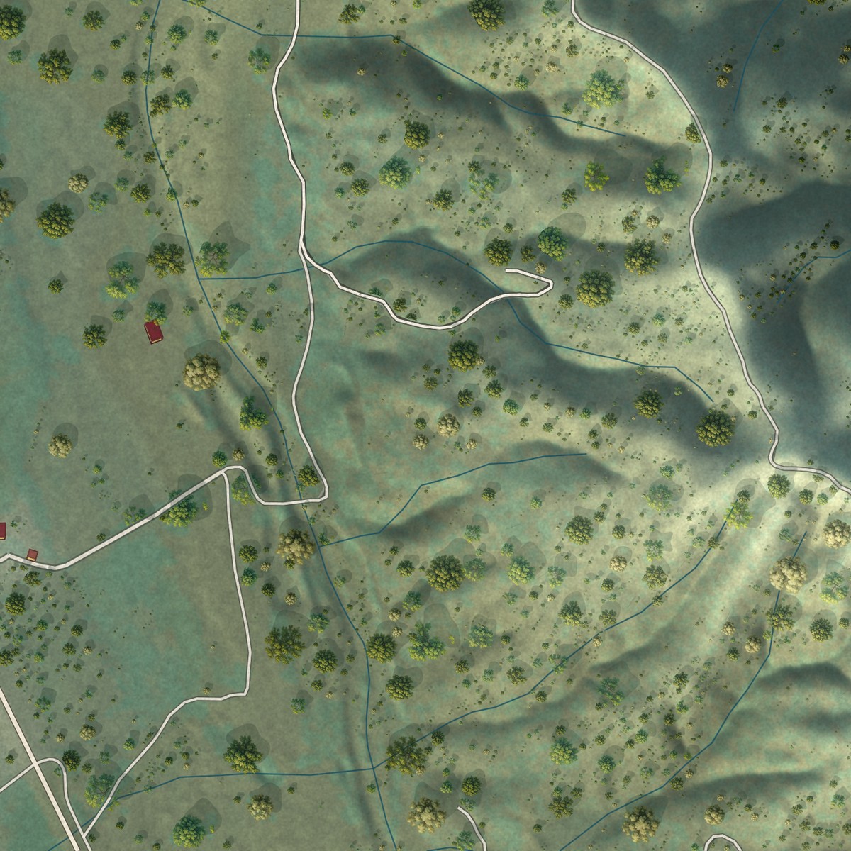 Second close-up of the map of Middletown, California print showing more streets and buildings