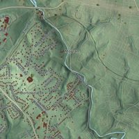 Second close-up of the map of Middletown, Delaware County, Pennsylvania print showing more streets and buildings