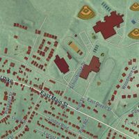 Second close-up of the map of Middletown, Maryland print showing more streets and buildings
